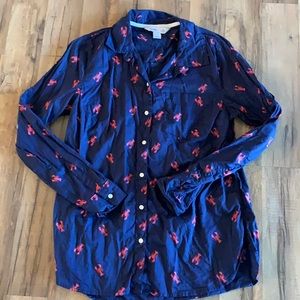 Button up shirt with lobsters